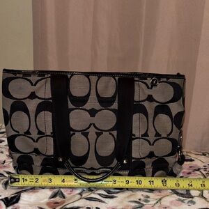 Coach Black and Gray Signature Tote